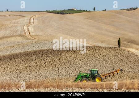 Pienza, Italie - 13 septembre 2011 : le paysage rural près de Pienza en Toscane. Italie Banque D'Images