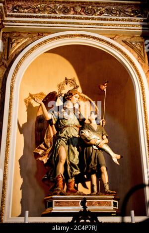 València, Comunidad Valenciana, Espagne. San Nicolás de Bari et San Pedro Mártir est une église paroissiale catholique romaine de style gothique de Valence (Espagne). Chapelle Saint-Raphaël (Capilla de San Rafael). Banque D'Images