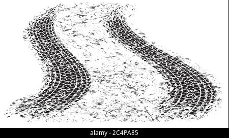 Deux chenilles de pneus noires voilées pour votre conception. Illustration de Vecteur