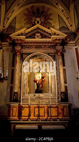 València, Comunidad Valenciana, Espagne. San Nicolás de Bari et San Pedro Mártir est une église paroissiale catholique romaine de style gothique de Valence (Espagne). Saint Judas Thaddeus Capel (Capilla de San Judas Tadeo). Banque D'Images