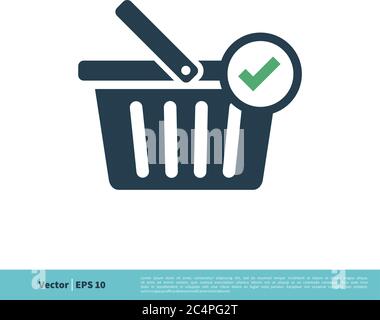 Panier Panier, e-Commerce icône Vector logo Template Illustration Design. Vecteur EPS 10. Illustration de Vecteur