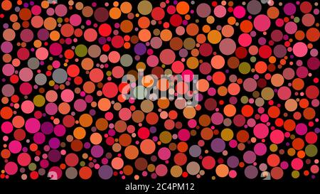 Arrière-plan abstrait de cercles de différentes tailles dans des tons de rouge sur fond noir. Illustration de Vecteur