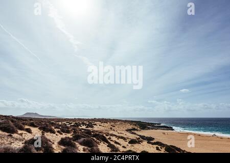 Playa de Las Conchas sur la côte ouest de l'île de la Graciosa/Graciosa, îles Canaries, Espagne Banque D'Images