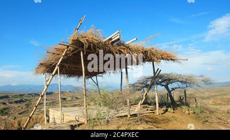 Construction rustique dans le Desierto de la Tatacoa (désert de Tatacoa) à Villavieja, Huila / Colombie Banque D'Images