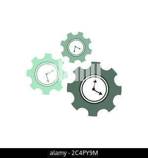 Icône de l'engrenage de l'horloge. Illustration vectorielle de stock isolée sur fond blanc Illustration de Vecteur