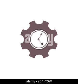 Icône de l'engrenage de l'horloge. Illustration vectorielle de stock isolée sur fond blanc Illustration de Vecteur