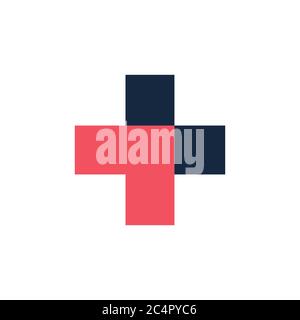 Icône médicale croisée. Illustration vectorielle de stock isolée sur fond blanc Illustration de Vecteur