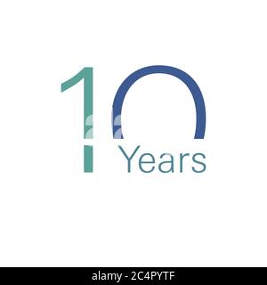 numéros du 10e anniversaire. logotype de 10 ans. Des félicitations simples. Modèle de conception graphique Web abstrait isolé. Concept de félicitations moderne. Illustration de Vecteur