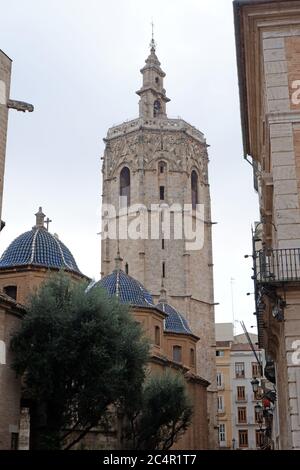 Miguelete, clocher de la cathédrale de Valence en Espagne, Banque D'Images