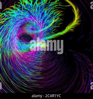 L'art numérique abstrait des particules brillantes de fantaisie. Banque D'Images