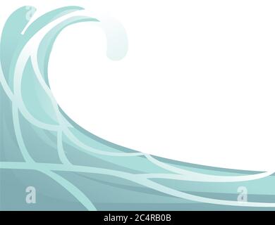 Illustration vectorielle plate Big Ocean Wave sur fond blanc Illustration de Vecteur