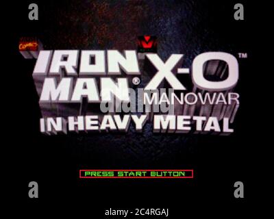 Iron Man X-O Manowar in Heavy Metal - Sony PlayStation 1 PS1 PSX - usage éditorial uniquement Banque D'Images