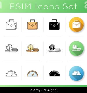 Jeu d'icônes d'investissement Illustration de Vecteur