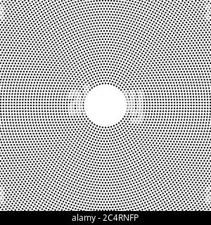 Arrière-plan en pointillés demi-tons uniformément distribués. Motif vectoriel d'effet demi-ton. Points circulaires isolés sur fond blanc. Illustration de Vecteur