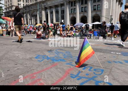 manifestation de george floyd au washington square park, ny 2020 Banque D'Images