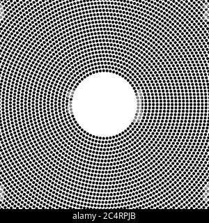 Arrière-plan en pointillés demi-tons uniformément distribués. Motif vectoriel d'effet demi-ton. Points circulaires isolés sur fond blanc. Illustration de Vecteur