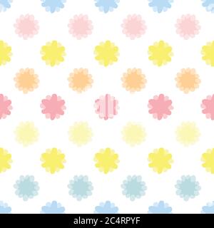 Motif fleuri géométrique abstrait vectoriel, motif pointillés, pépinière, décoration pour enfants sur fond blanc. Un joli motif pour vos vacances. Arrière-plan nature. Imprimé, tissu, papeterie. Illustration de Vecteur