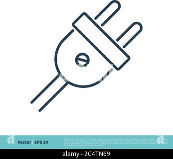 Câble électrique Plugin icône Vector logo Template Illustration Design. Vecteur EPS 10. Illustration de Vecteur