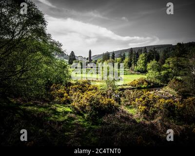 Magnifique paysage de Glendalough dans les montagnes de Wicklow en Irlande Banque D'Images