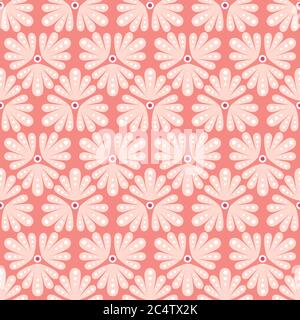 Arrière-plan de motif géométrique abstrait de feuilles. Joli motif vectoriel sans couture en rose. Illustration de Vecteur