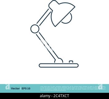 Lampe de bureau icône Vector logo Template Illustration Design. Vecteur EPS 10. Illustration de Vecteur