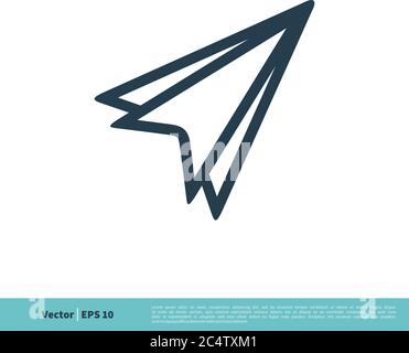 Flèche Plan de papier icône modèle de logo vectoriel Illustration Design. Vecteur EPS 10. Illustration de Vecteur