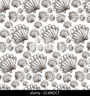 Océan ou faune marine, motif marin sans couture Illustration de Vecteur