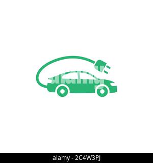 Icône de voiture électrique sur fond blanc Illustration de Vecteur