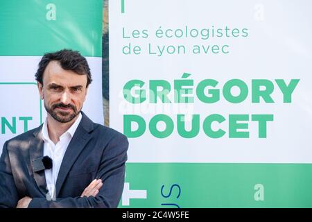 Grégory Doucet maire de Lyon Banque D'Images