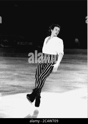 Archives 90ies: Patineur français Philippe Candeloro, Lyon, France Banque D'Images