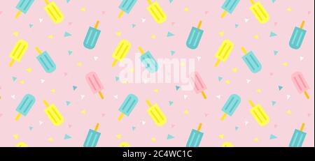 bannière de fête d'été. Papier peint amusant d'été dans le style memphis. Modèle tendance avec melon d'eau, citron et arc-en-ciel. Motif vectoriel. Illustration de Vecteur