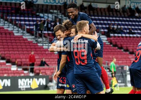 Copenhague, Danemark. 28 juin 2020. Lasse Vibe (26) du FC Midtjylland a obtenu un score pour 0-2 lors du match 3F Superliga entre le FC Copenhagen et le FC Midtjylland à Telia Parken. (Crédit photo : Gonzales photo/Alamy Live News Banque D'Images