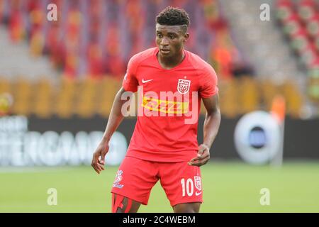 Farum, Danemark. 28 juin 2020. Mohammed Kudus (10) du FC Nordsjaelland vu pendant le match 3F Superliga entre le FC Nordsjaelland et Broendby SI à droite à Dream Park à Farum. (Crédit photo : Gonzales photo/Alamy Live News Banque D'Images