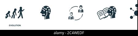 Icône Evolution. Design simple et créatif de la collection d'icônes d'intelligence artificielle. Icône d'évolution remplie pour les infographies et la bannière Illustration de Vecteur