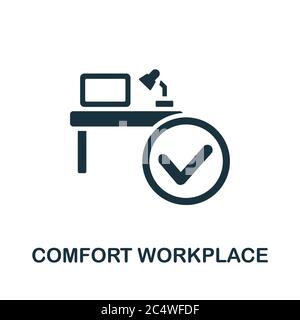 Icône Comfort Workplace. Un élément simple de la collecte de travail productif. Icône Creative Comfort Workplace pour la conception Web, les modèles, les infographies et Illustration de Vecteur