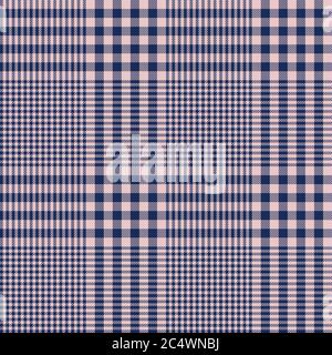 Motif texturé sans couture Glen Plaid bleu marine pour les textiles et les motifs tendance Banque D'Images