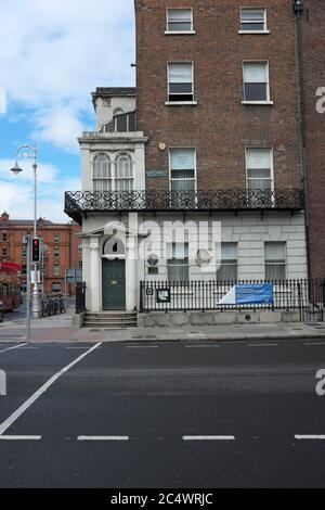 La maison d'enfance restaurée d'Oscar Wilde où il est né sur 16 octobre 1854 à la place du Merrion numéro un à Dublin 2 Banque D'Images