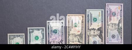 fonds de billets de différents pays et valeurs différentes Banque D'Images