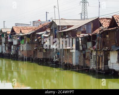 Les bidonvilles de Jakarta sont la capitale de l'Indonésie. Banque D'Images