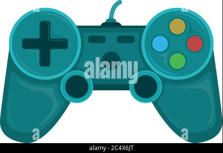 Manette de jeu matériel pour jouer en ligne jeux illustration vectorielle plate, isolée sur blanc. Pour ordinateur personnel et console de jeux. Illustration de Vecteur