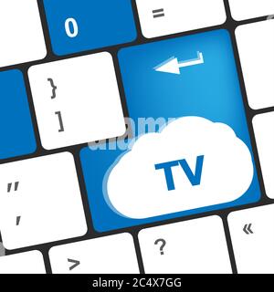 Les touches du clavier de l'ordinateur avec le bouton tv Banque D'Images