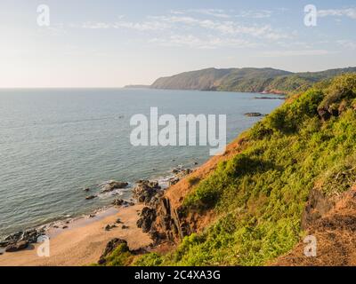 Vue aérienne sur la plage de Cola dans l'état de Goa en Inde. Banque D'Images