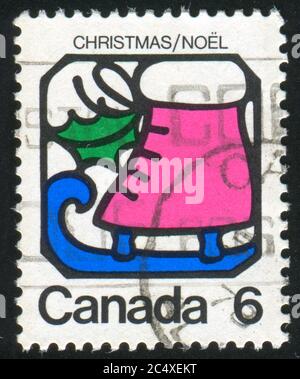 CANADA - VERS 1973 : timbre imprimé par le Canada, montre Patinage sur glace, vers 1973 Banque D'Images