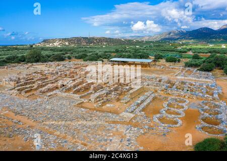 Ruines de l'ancienne colonie minoenne Gournia, Crète, Grèce Banque D'Images