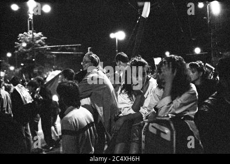 Grève des étudiants en occupation à l'Université de Sofia. Juin 1990. Sofia, Bulgarie Banque D'Images