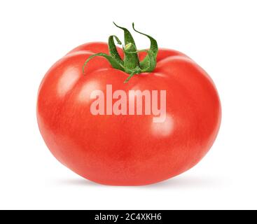 Une tomate entière isolée sur fond blanc avec un chemin de coupure Banque D'Images