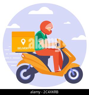 . Concept de service de livraison en ligne, Illustration de Vecteur
