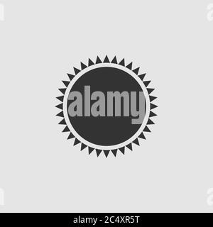 Icône soleil plate. Pictogramme noir sur fond gris. Symbole d'illustration vectorielle Illustration de Vecteur