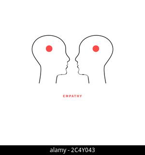 Icône empathie. Logo psychologue, psychothérapeute, psychothérapie. Deux profils humains abstraits. Vecteur Illustration de Vecteur