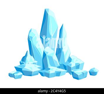 Pièces et cristaux de glace, icebergs pour le design et la décoration Illustration de Vecteur